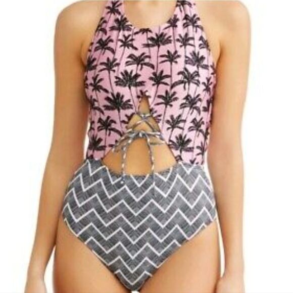 JUNIOR'S PALM SUNRISE ONE PIECE SWIMSUIT - Picture 14 of 15